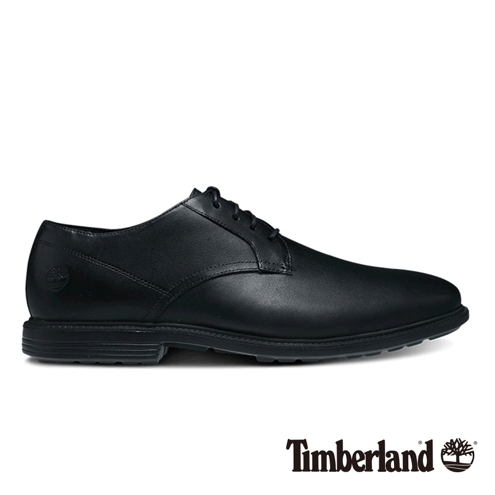 Timberland 男款黑色舒適避震皮革淺口鞋