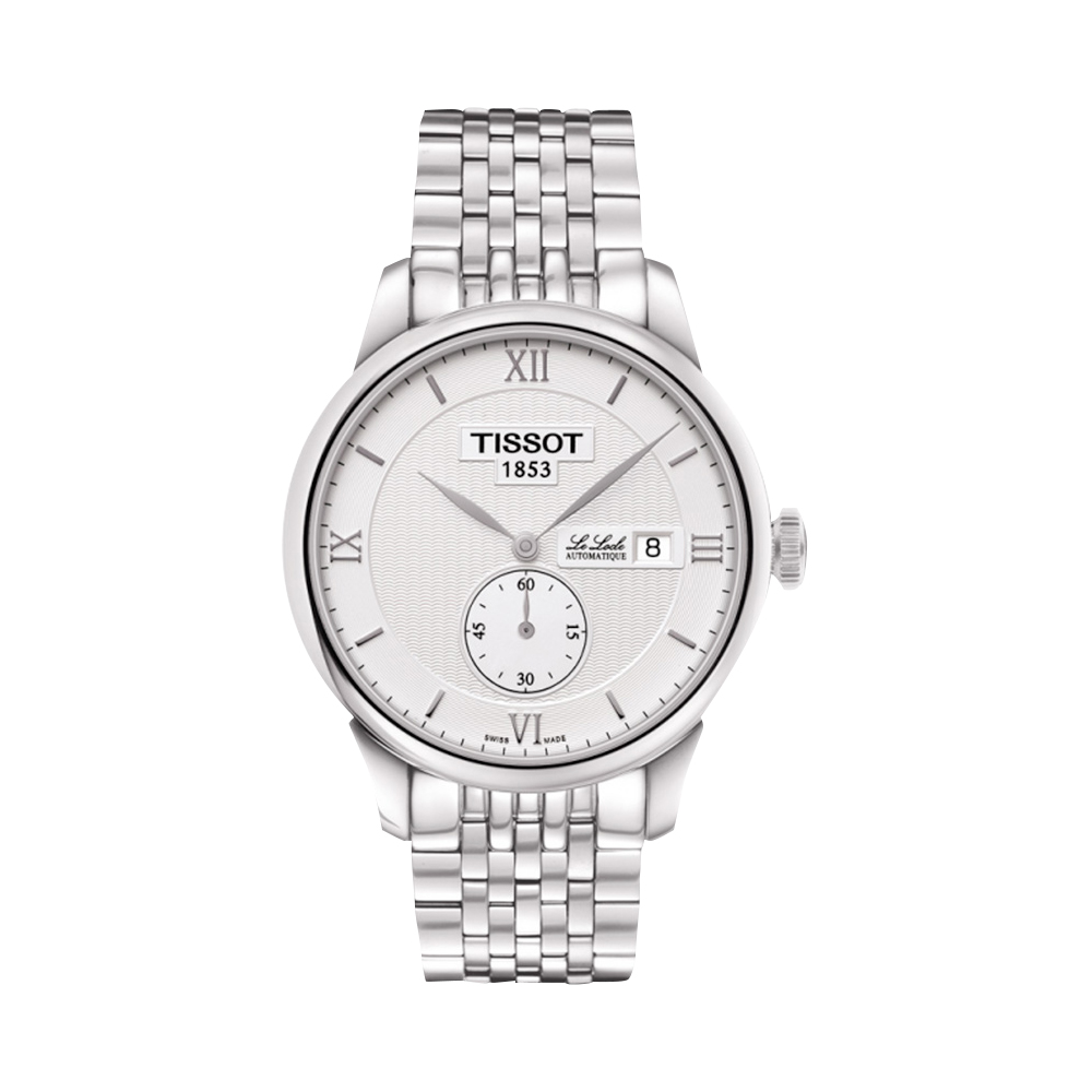 TISSOT 天梭 官方授權 Le Locle Gent 力洛克小秒針機械腕錶-銀/39mm T0064281103801