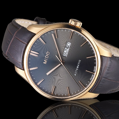MIDO美度錶 Belluna Gent系列時尚紳士腕錶-灰色x/咖啡色x42mm