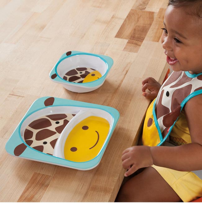 Skip Hop 長頸鹿款動物兒童餐具組合