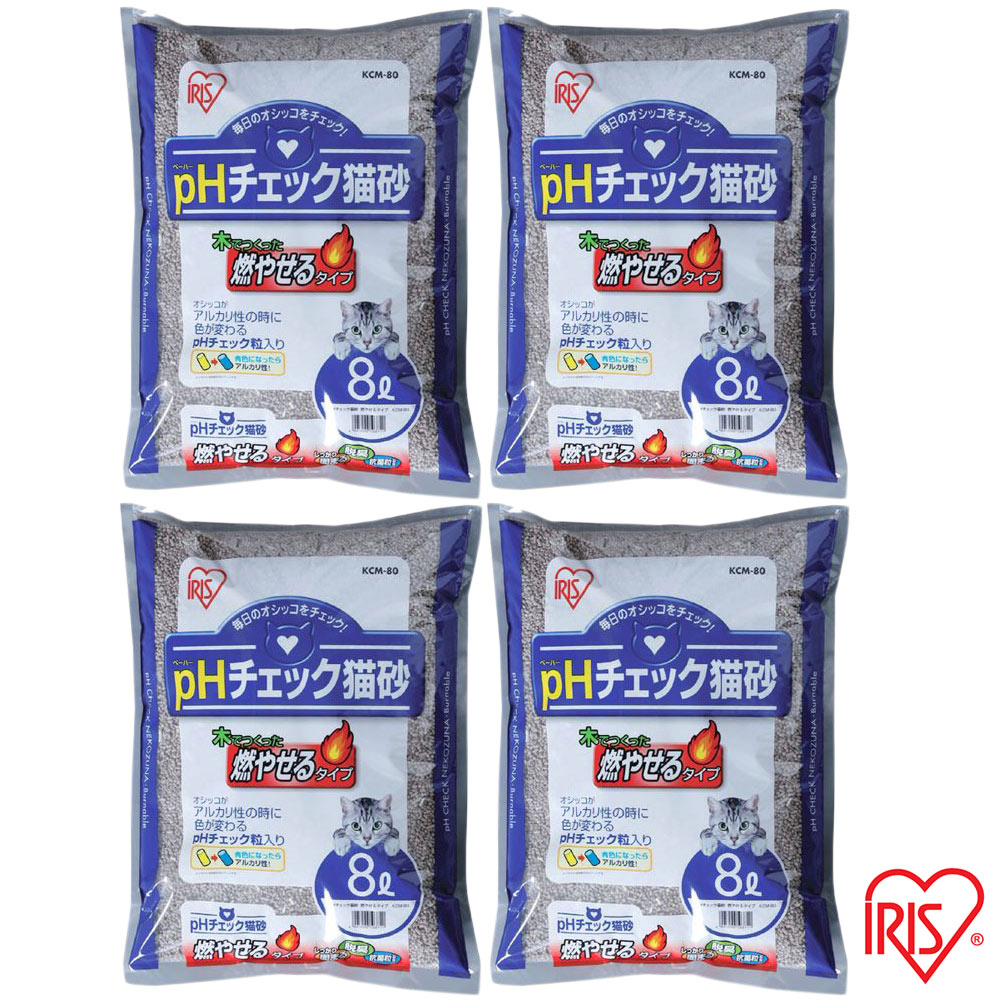 日本IRIS 健康檢查 尿道結石專用貓砂 8L (KCM-80) x 4包