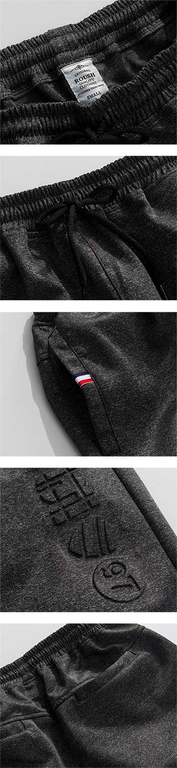 Roush 三色織帶立體鋼印防水運動棉褲(2色)