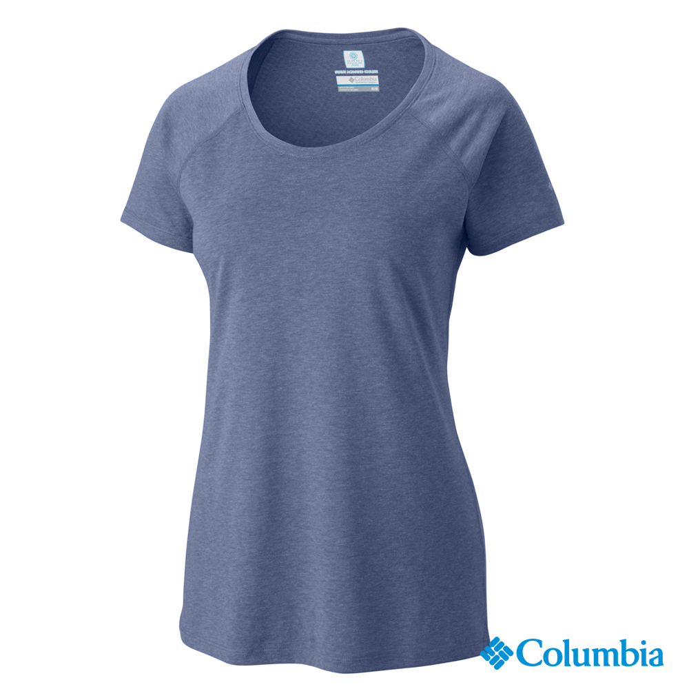 【Columbia哥倫比亞】女-酷涼快排短袖上衣-紫色　UAK54270PL