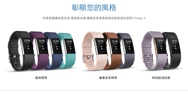 Fitbit Charge 2 無線心率監測專業運動手環 特別版