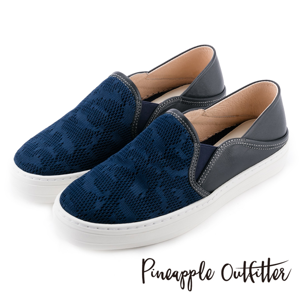 Pineapple Outfitter 美式休閒  街頭潮流虎斑布真皮懶人鞋-深藍