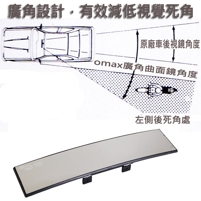 omax廣角鍍鉻曲面後視鏡300mm-2入