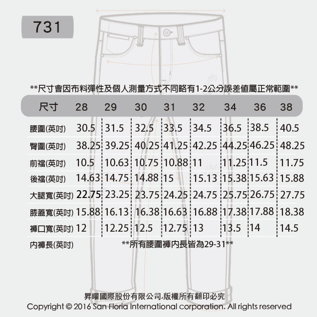 Lee 牛仔褲 731低腰合身小直筒牛仔褲/RG- 男-藍色