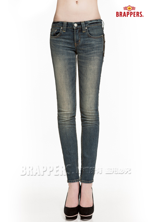 BRAPPERS 女款 新美腳Royal系列 彈性窄管褲-淺藍