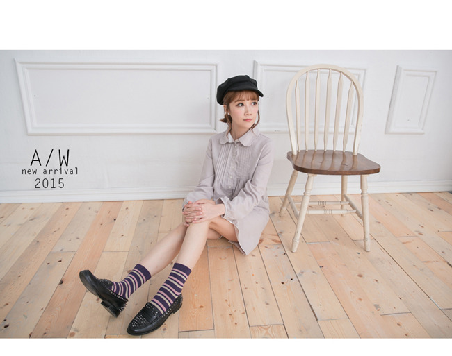 蒂巴蕾 流行女棉襪-細彩條紋