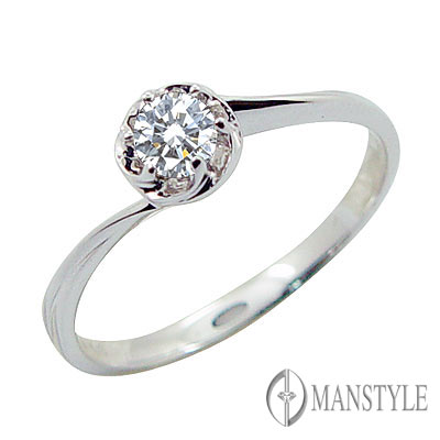 MANSTYLE「美麗笑靨」0.15ct 南非天然鑽戒