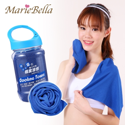 Marie Bella急速涼感雙色酷涼巾 涼感巾 (寶石藍)