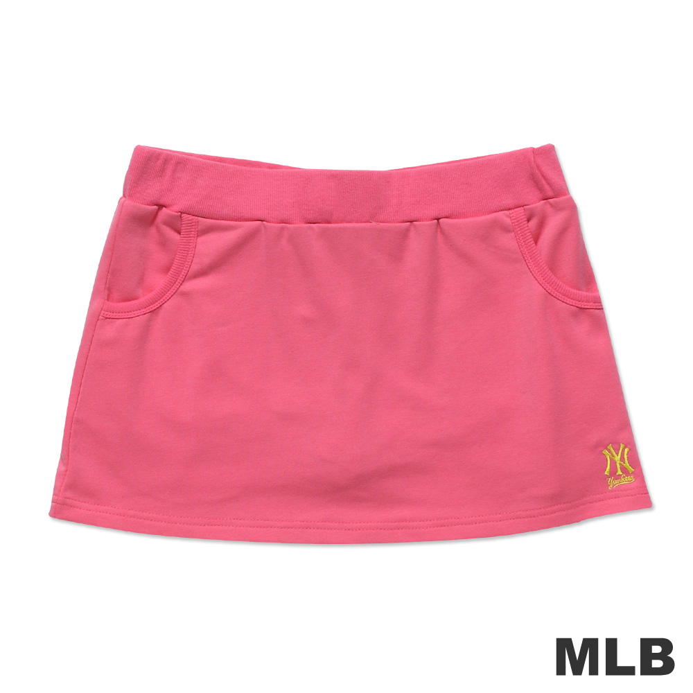 MLB-紐約洋基隊繡印花休閒短裙-深粉紅(女)