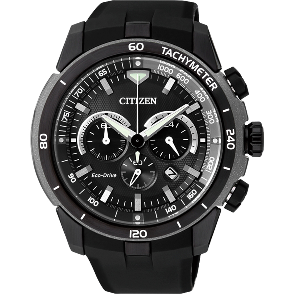 CITIZEN Eco-Drive 名駒悍將計時腕錶(CA4157-09E)-黑/48mm