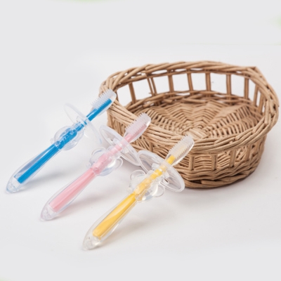 嬰幼兒矽膠牙刷 寶寶專用乳牙刷-共三色/兩組入