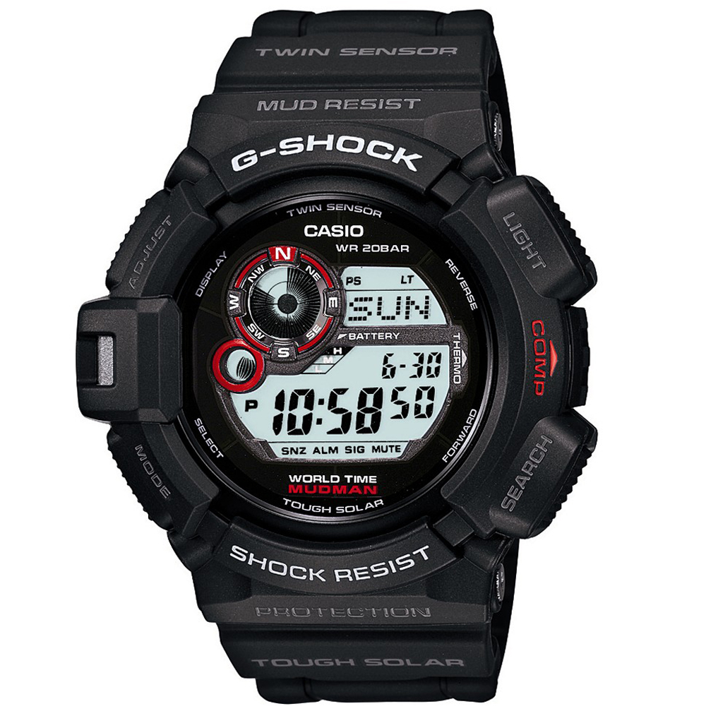 G-SHOCK 探險行家防塵泥雙感應器休閒錶(G-9300-1)-53mm