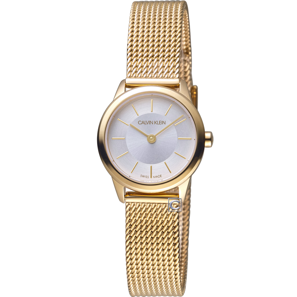 Calvin Klein Minimal 極簡米蘭帶腕錶(K3M23526)金色/24mm