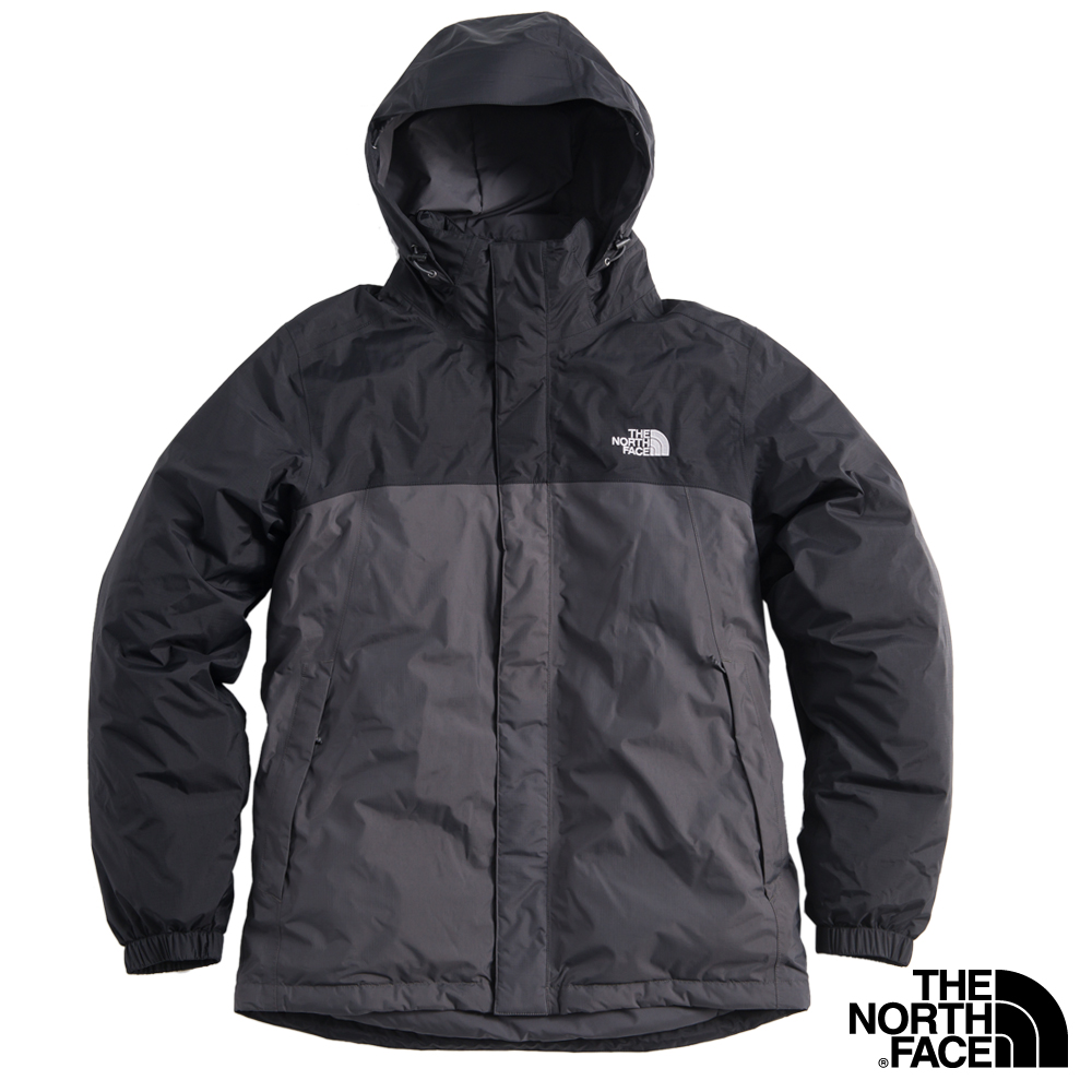 The North Face 男HyVent 羽絨防水保暖外套瀝灰/黑| Yahoo奇摩購物中心