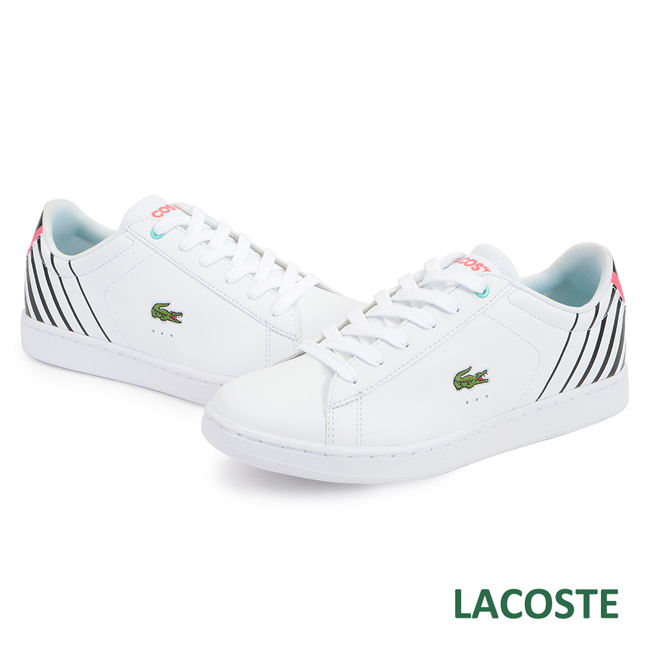 LACOSTE 女用休閒鞋-白/粉