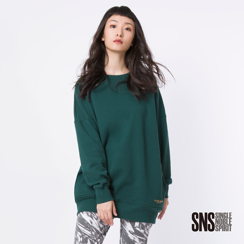 SNS 個性雅痞經典LOGO素色長版上衣(3色)