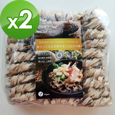 樸優樂活 穀中之王黃金苦蕎麥養生QQ波浪麵(1500g 量販包)*2