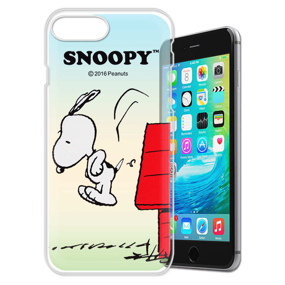 史努比/SNOOPY iPhone 8 Plus/ 7 Plus 漸層彩繪軟式手機殼(跳跳)