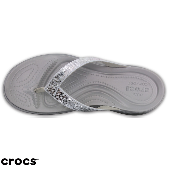 Crocs 卡駱馳 (女鞋) 卡沛兒V形亮閃人字拖 204311-040