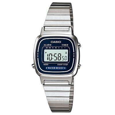 CASIO 經典復古風數位女腕錶(LA670WA-2)-深藍框/24.6mm