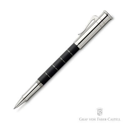 GRAF VON FABER-CASTELL 經典系列黑檀木白金環鋼珠筆
