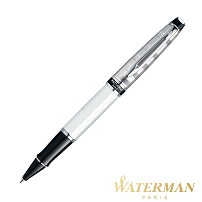 WATERMAN 權威系列 時尚銀蓋白桿 鋼珠筆