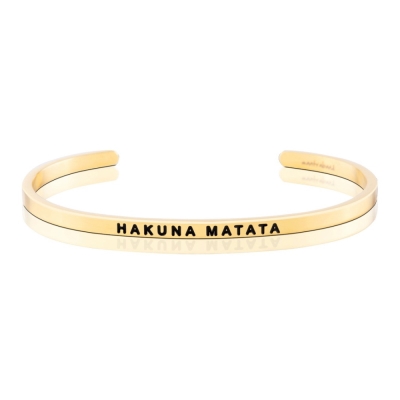 MANTRABAND 美國悄悄話手環 HAKUNA MATATA 無憂無慮 金色