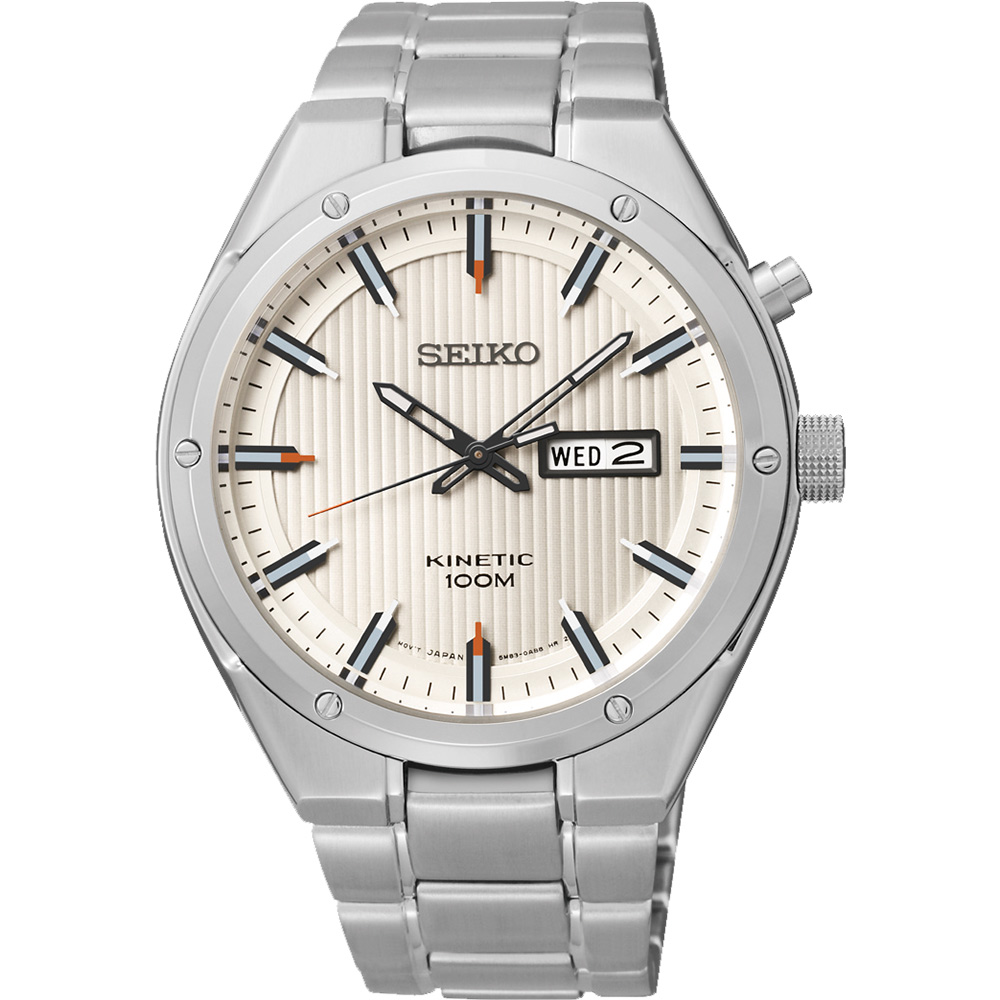 SEIKO Kinetic 極地傳說霸氣人動電能腕錶(SMY147P1)-銀/42mm