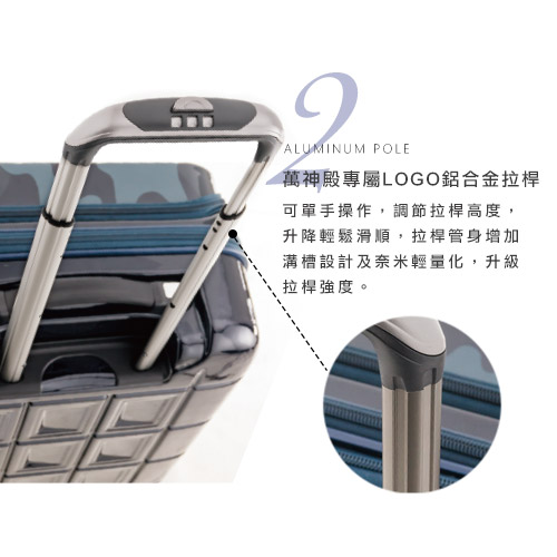 日本PANTHEON 24吋 皓月霧白專利前開雙口袋硬殼可擴充行李箱/旅行箱