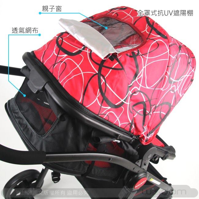 BabyBabe 超輕量歐式高景觀嬰幼兒手推車(圈圈紅)