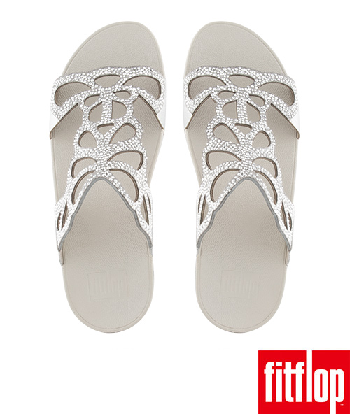 FitFlop BUMBLE CRYSTAL SLIDE-銀色