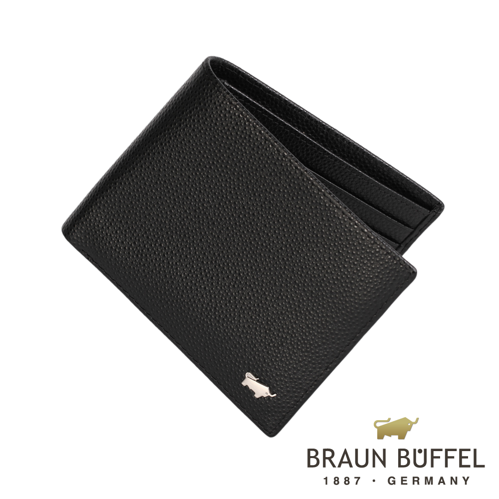 BRAUN BUFFEL - HOMME-B紳士系列5卡透明窗皮夾 - 黑色