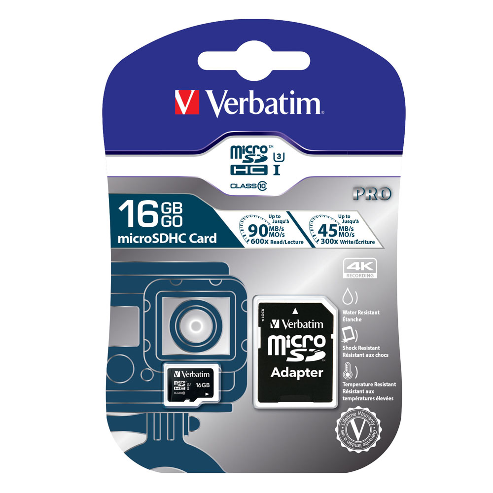 Verbatim 威寶 16GB MLC PRO microSDHC UHS-3高速記憶卡