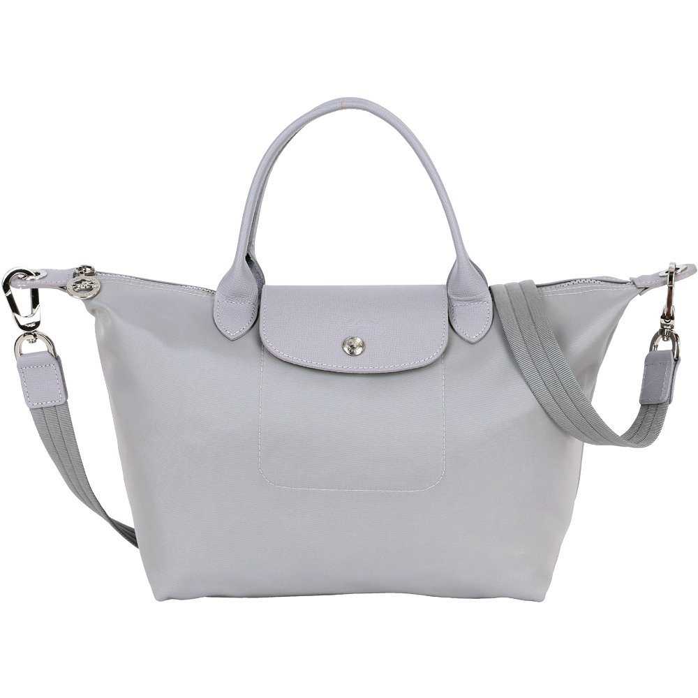 LONGCHAMP Le pliage Neo 短把尼龍摺疊兩用包(小/灰色)