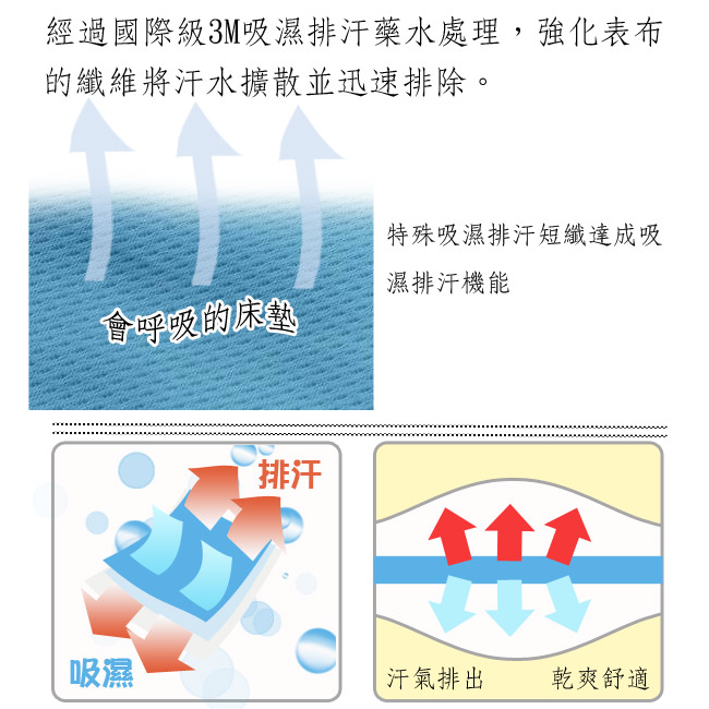 戀香 吸濕排汗透氣床墊-雙人加大6尺