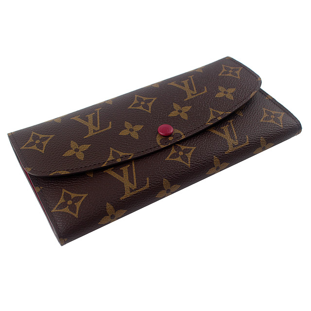 LV M60697 Monogram經典LV花紋壓扣長夾(紫色)