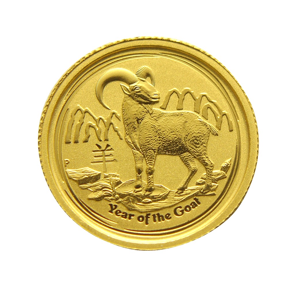 澳洲生肖紀念幣-澳洲2015羊年生肖金幣(1/10盎司)
