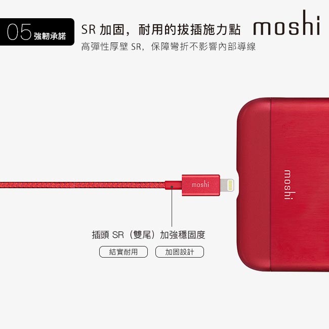 Moshi Integra Lightning to USB-A 編織傳輸充電線