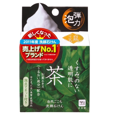 日本牛乳石鹼-自然派綠茶洗顏皂80g /個(總代理)