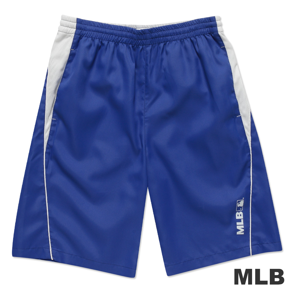 MLB-美國職棒大聯盟風衣布撞色運動短褲-藍(男)