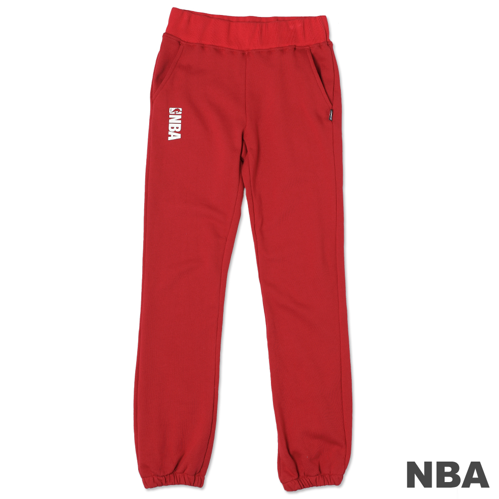 NBA-經典NBA LOGO印花休閒棉質長褲-深紅(女)