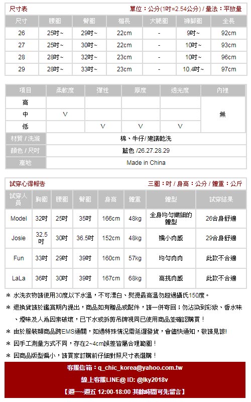 修身水洗刷色牛仔鉛筆褲 (淺藍色)-CIAO妞