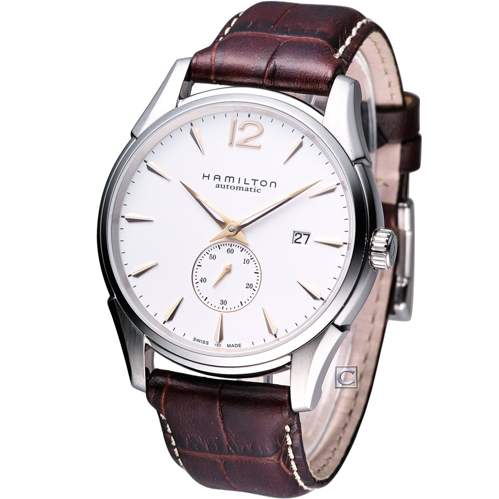 HAMILTON Jazzmaster 獨立式小秒針機械腕錶-白/43mm