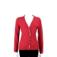 BURBERRY BRIT系列 紅色格紋羊毛開襟針織衫(100%WOOL) product thumbnail 1