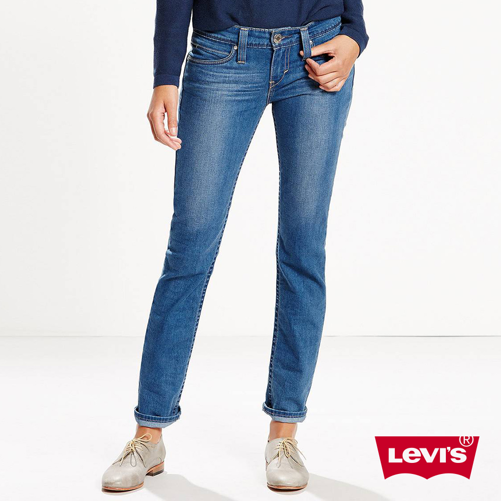 Levis 女款 Revel 低腰緊身提臀牛仔長褲 高彈力塑型布料 輕磅丹寧