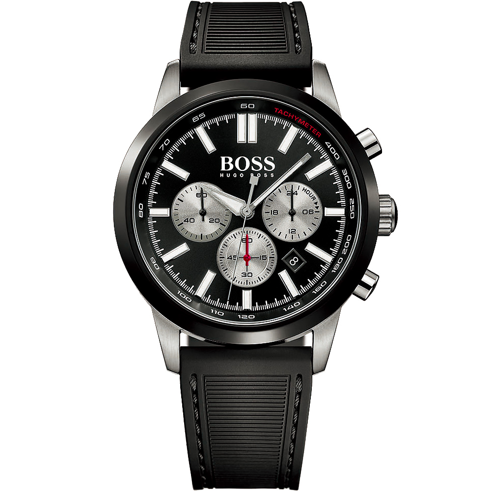 Hugo Boss RACE 王者競速計時腕錶-黑/44mm