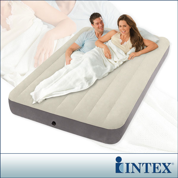 INTEX 新型氣柱-雙人植絨充氣床墊-寬137cm(64708)